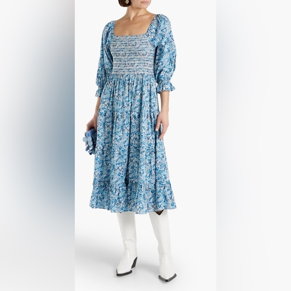 LOVESHACKFANCY
Minnie tiered smocked floral-print cotton-poplin midi dress - Picture 1 of 8